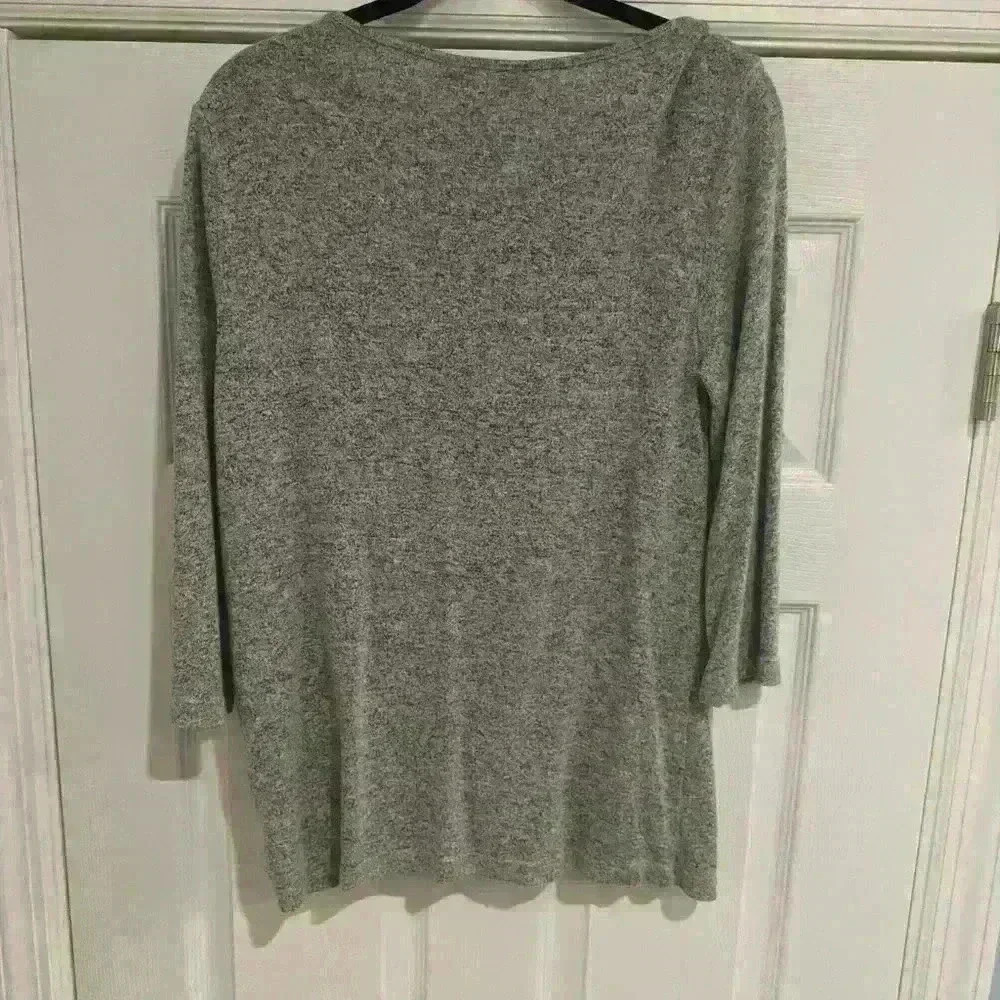 Super Soft Heather grey Long Sleeve Top - Size Medium - Picture 3 of 3